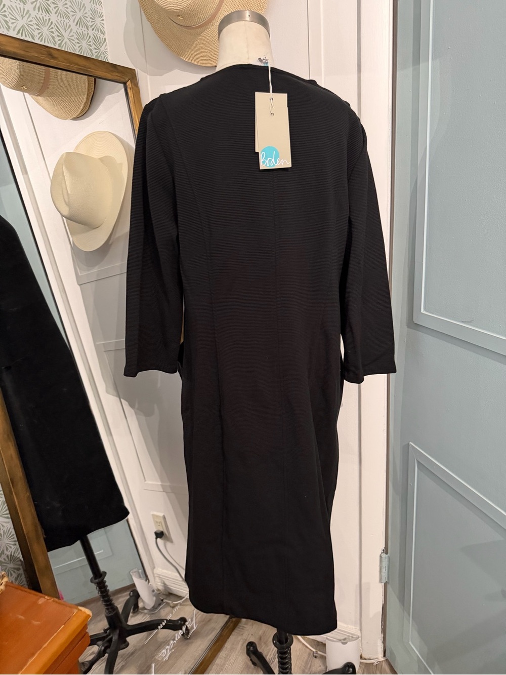 NWT Boden Ellen Ottoman Shift Dress Black Size 14 Long - Picture 6 of 10